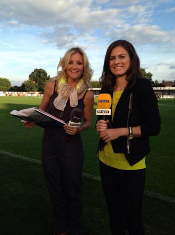 Helen Skelton-Myler alongside Karen for BT Sport. @karenjcarney