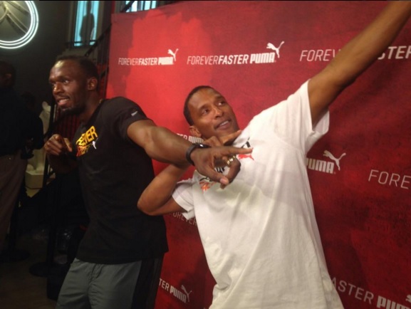 Usain Bolt alongside Shaka