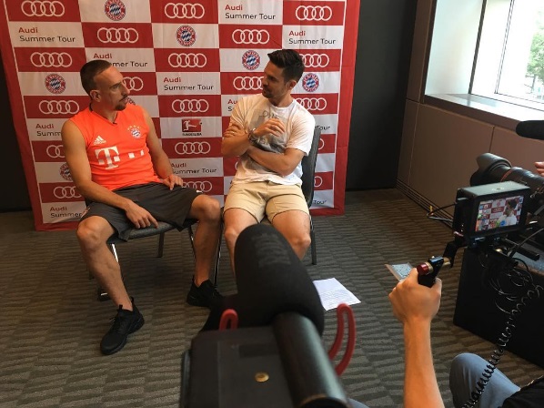 Heath talks to FC Bayern's Franck Ribéry for KICK. instagram.com/heathpearce